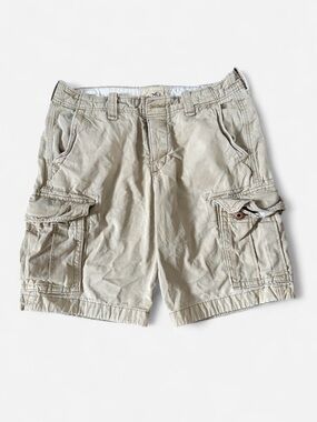 Hollister Co. vintage Y2K 00’s gorpcore utility tan cargo shorts